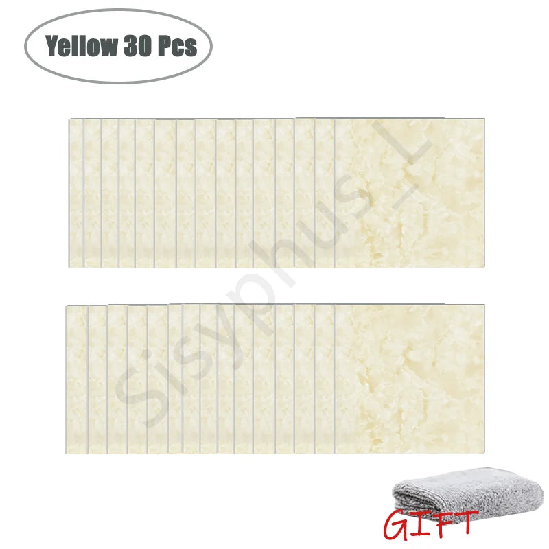 PVC Marble Peel-and-Stick Wall & Tile Stickers (10–50PCS) – Waterproof Self-Adhesive Floor & Backsplash Decor