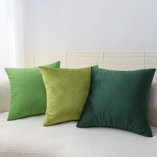 Green Velvet Cushion Cover &mdash; 18&times;18 in Nordic Decorative Pillowcase for Living Room Sofa — view 1 of cushion covers & pillow cases