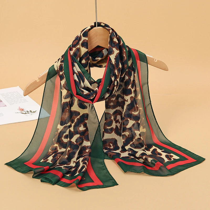 Printed Chiffon Scarf — Lightweight Sun-Protection Beach Shawl Wrap