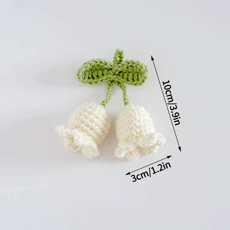 Home Decor Crochet Flower Pendant — Hand-Knitted Car Interior Hanging Decor & Bag Accessory — view 11 of home decor
