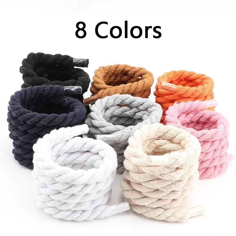 Round Cotton Shoelaces — Thick Colorful Sneaker Laces (1 Pair) — view 4 of shoe accessories