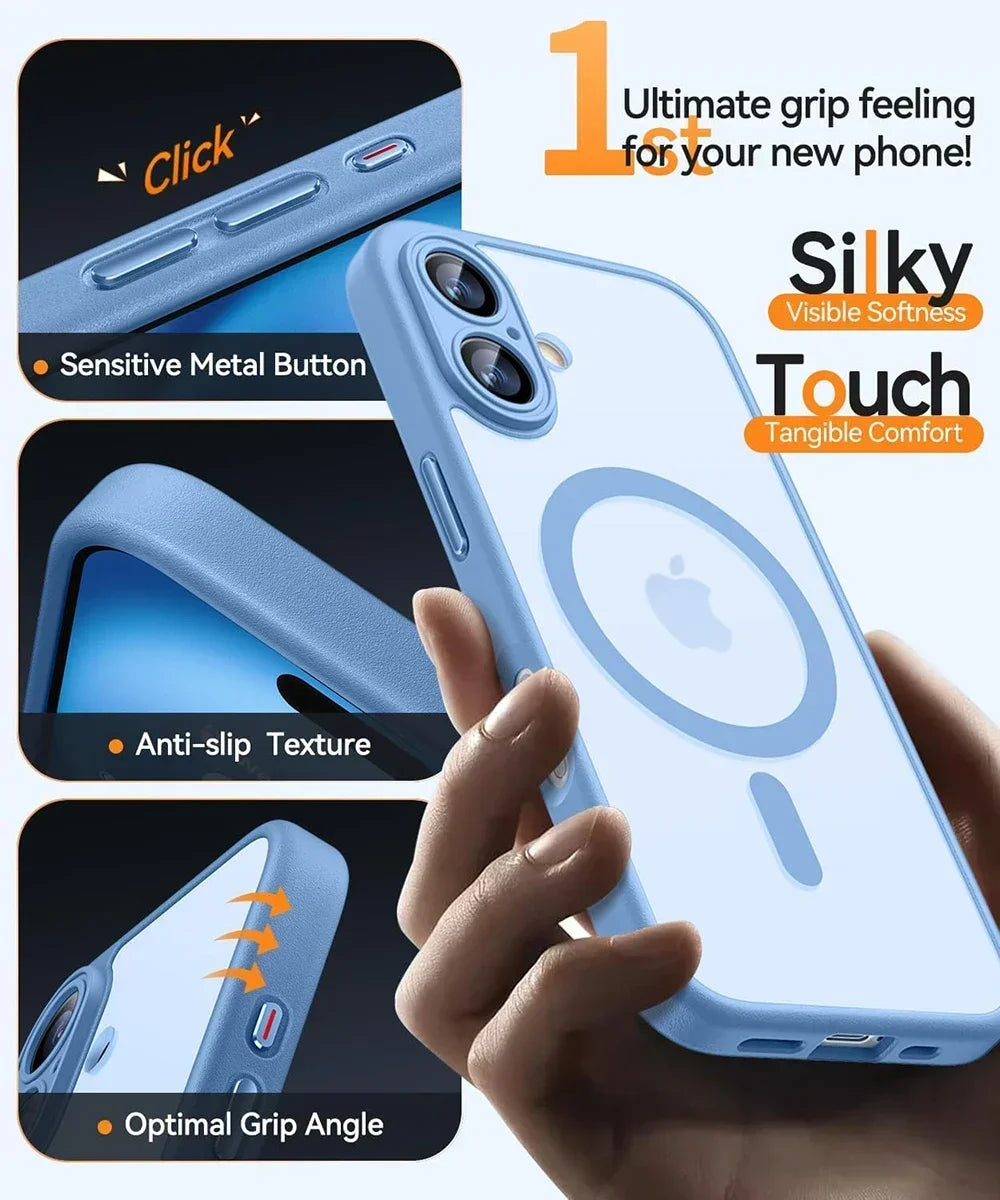 Magnetic Matte Translucent Armor MagSafe Case for iPhone 11–17 Pro Max — view 5 of phone cases