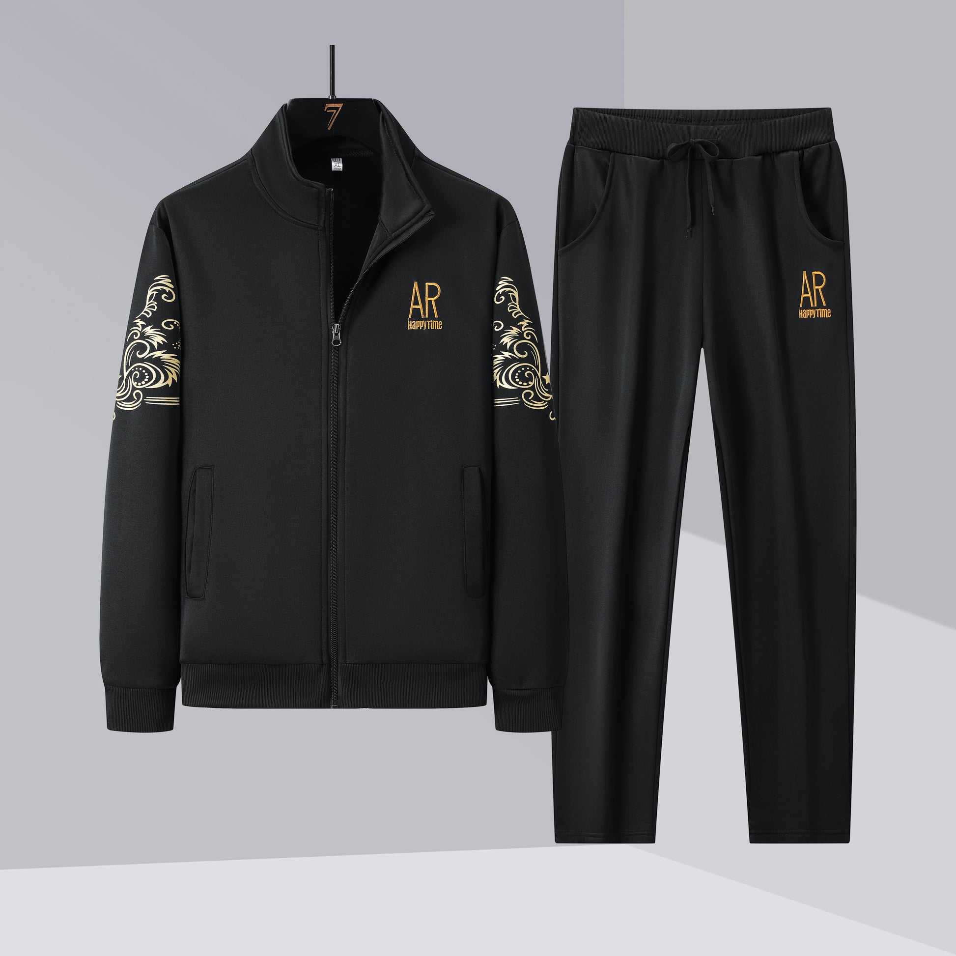 Men&rsquo;s Embroidered Stand-Collar Sports Suit &mdash; Cardigan Jacket + Straight-Leg Pants 2-Piece — view 3 of tracksuits