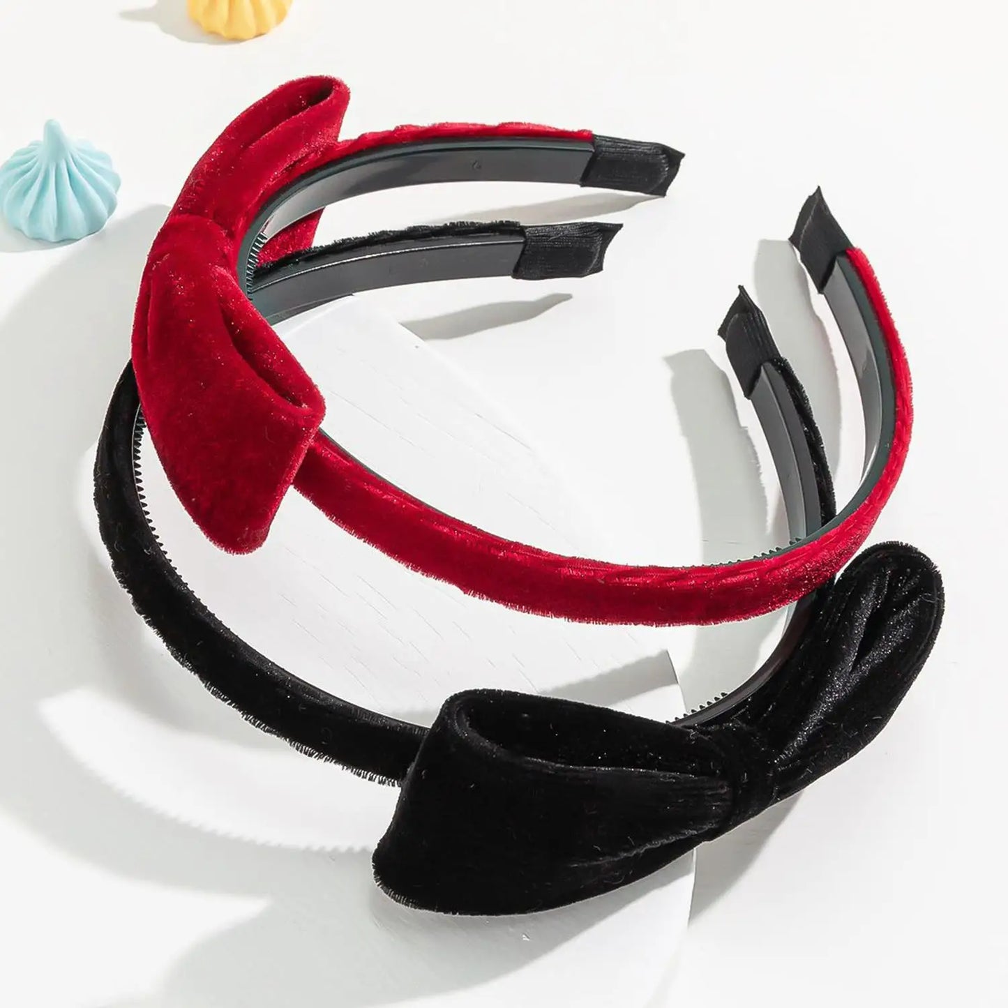 Elegant Velvet Bow Headband for Women Red Black Bowknot Hair Band Sweet Girls Hairband Party Hair Hoop Hair Accessories Headwear — view 3 of product