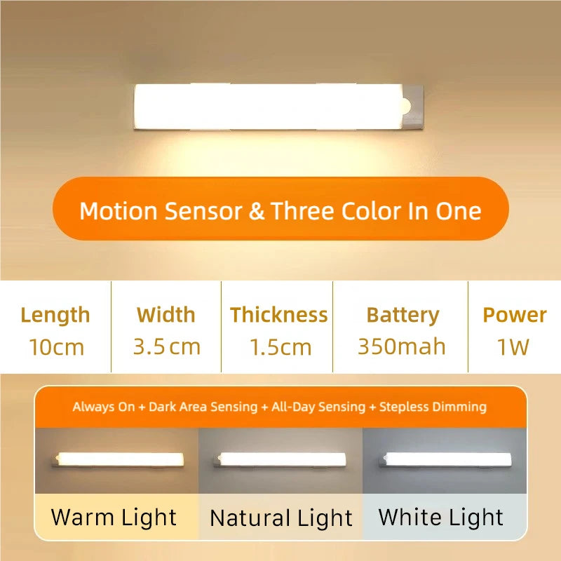 10&ndash;50cm LED Motion Sensor Night Light &mdash; Wireless USB Rechargeable Wall &amp; Under-Cabinet Lamp — view 11 of led &amp; smart lighting