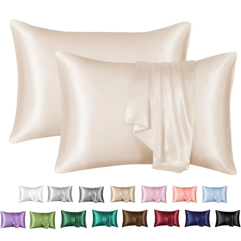 Pack Satin Pillowcases – Cooling, Super Soft Silk-Like Pillow Covers with Envelope Closure — view 1 of home & kitchen