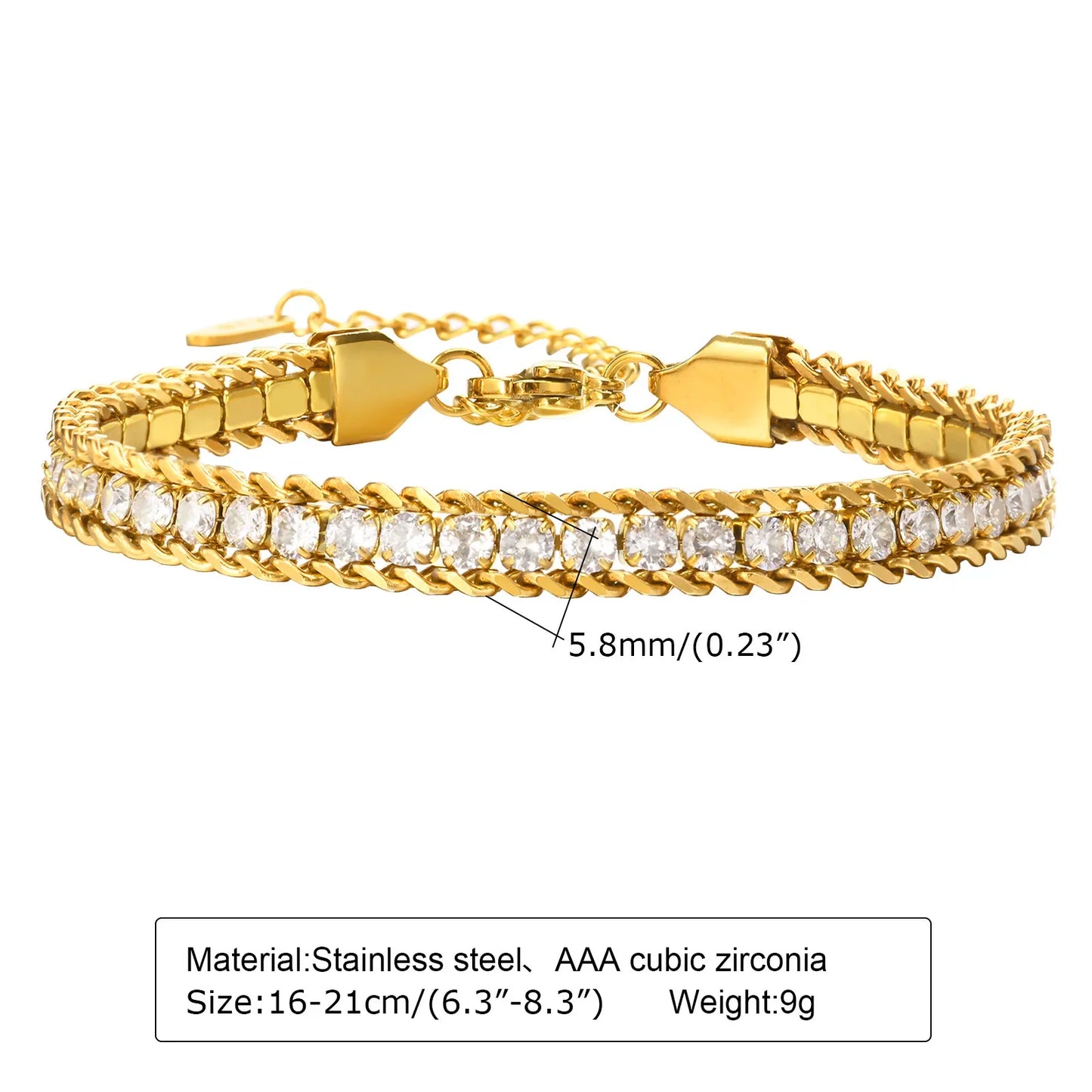 Women's 18K Gold-Plated Twist Paperclip Chain Bracelet Stainless Steel Stackable Wrist Chain — view 10 of bracelets