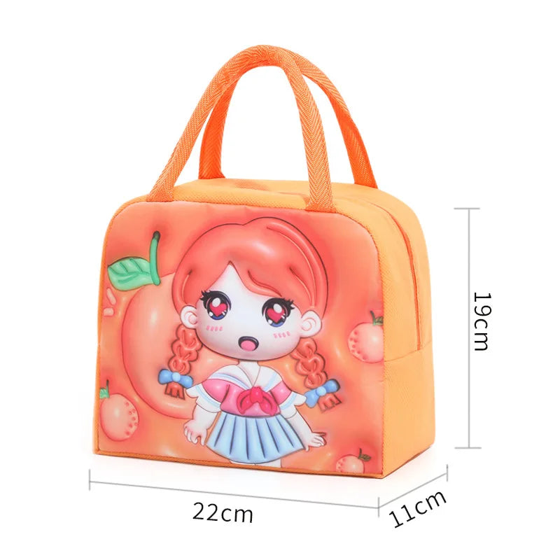 Cartoon Animal Print Kids Lunch Bag - Insulated Bento Tote with Fun Design — view 16 of lunch bags