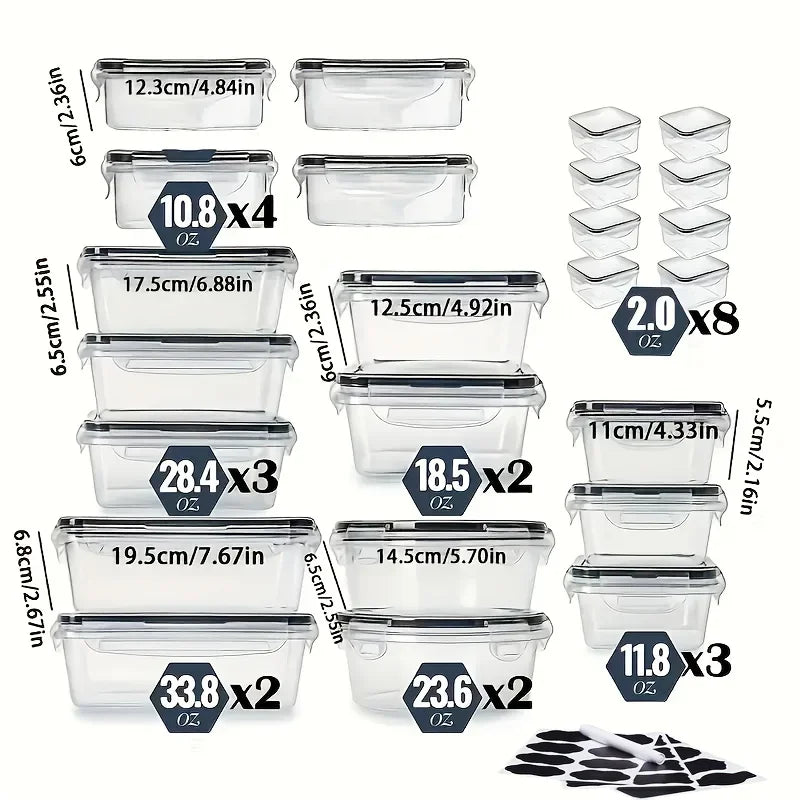 48PCS Leakproof Food Storage Containers Set – BPA-Free Stackable Meal Prep Boxes