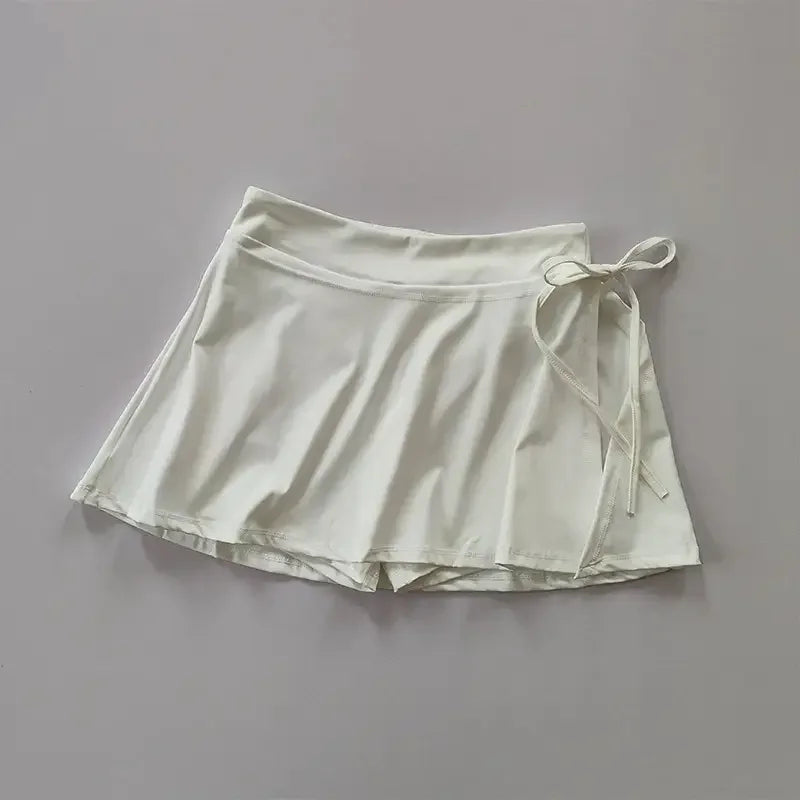Sports Yoga Tennis Skort — Quick-Dry with Inner Shorts & Pocket — back view