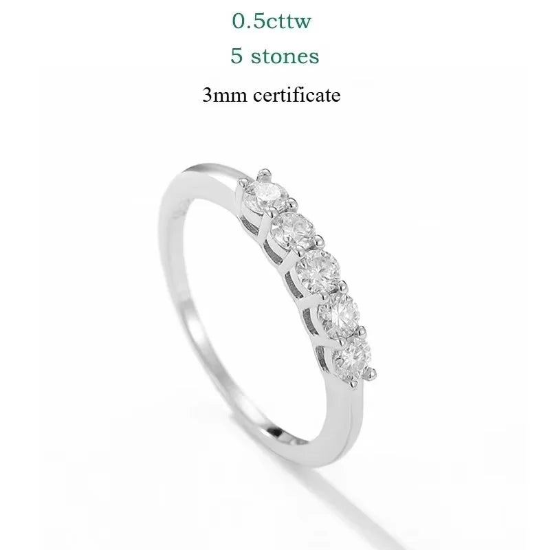 Smyoue Women's S925 Sterling Silver Moissanite Ring — 0.7CT 3mm Wedding Band Jewelry — view 7 of jewelry