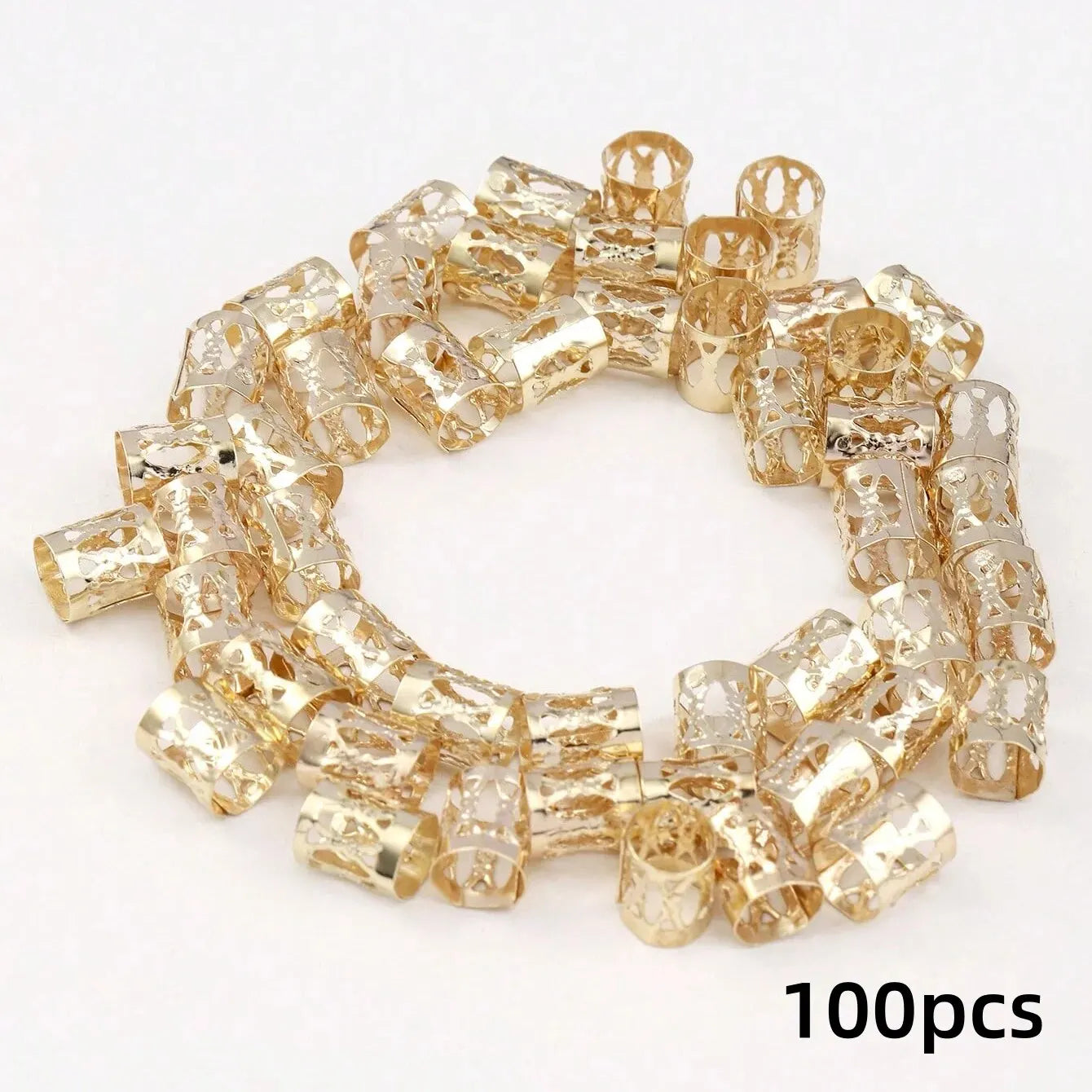 100pcs Dreadlock Hair Rings Adjustable Cuff Clip Hair Braids Loc Hair Jewelry for Braids Hairpin Girl Hair Accessorie Headwear