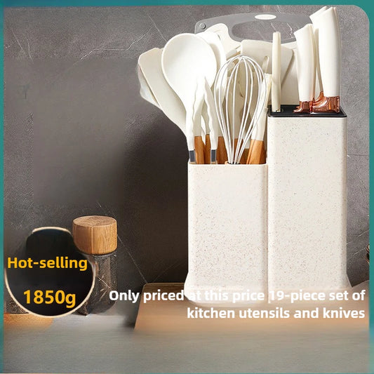 Silicone spatula spoon 19-piece set Non-stick pan Silicone spatula Food grade Silicone kitchenware Knife set Spot wholesale