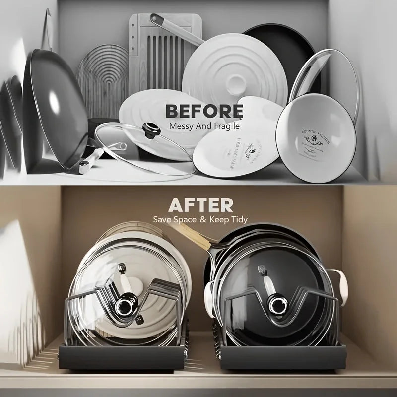 Pull-Out Cabinet Organizer, Sliding Pot Lid & Pan Rack — product photo 5