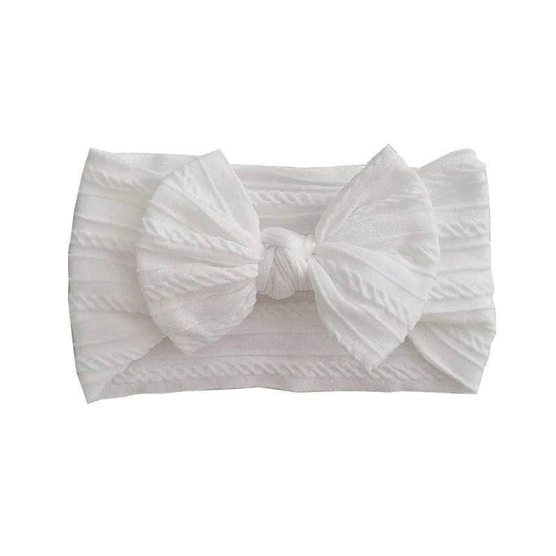 1/3Pcs Solid Color Baby Headband Bow Children Hair Band Elastic Nylon Newborn Soft Turban Headwrap Kid Hair Accessories — view 8 of product