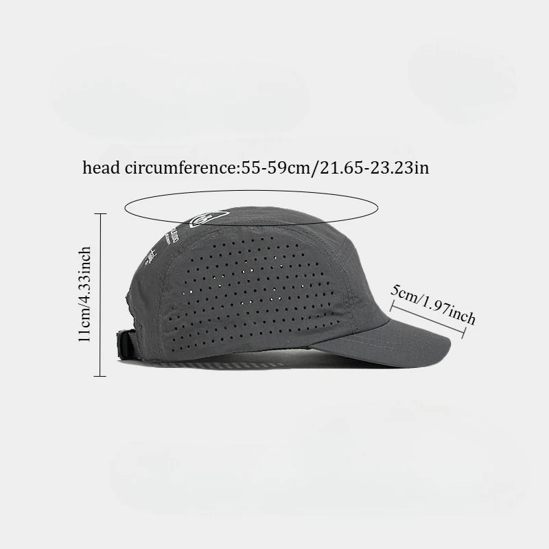 Short-Brim Quick-Dry Mesh Cap — Athletic Running Gym Lightweight UV Protection Couples Hiking Hat — view 6 of hats & caps
