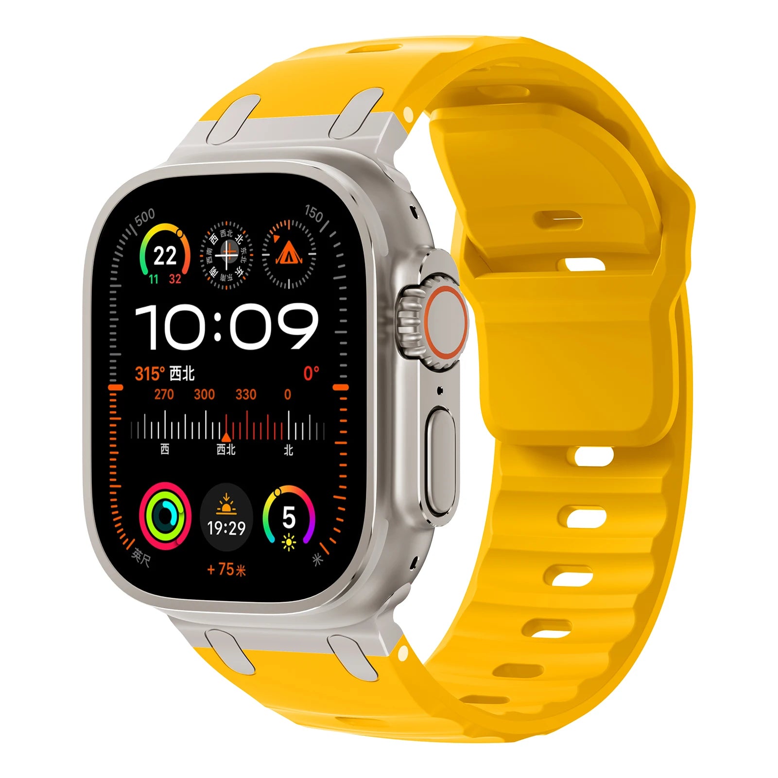 Sport Silicone Strap for Apple Watch Ultra — Stainless Connector Band 44/45/49mm — view 11 of watch straps