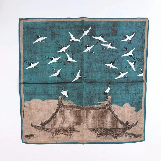 Silk Scarf Small Square 2026 Pashmina — 53×53cm Geometric Trending Palette Bandana Hair Scarf