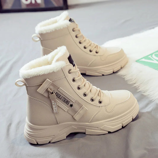 Winter Snow Boots for Women — High-Top Lightweight Platform Sneaker Boots — view 1 of boots