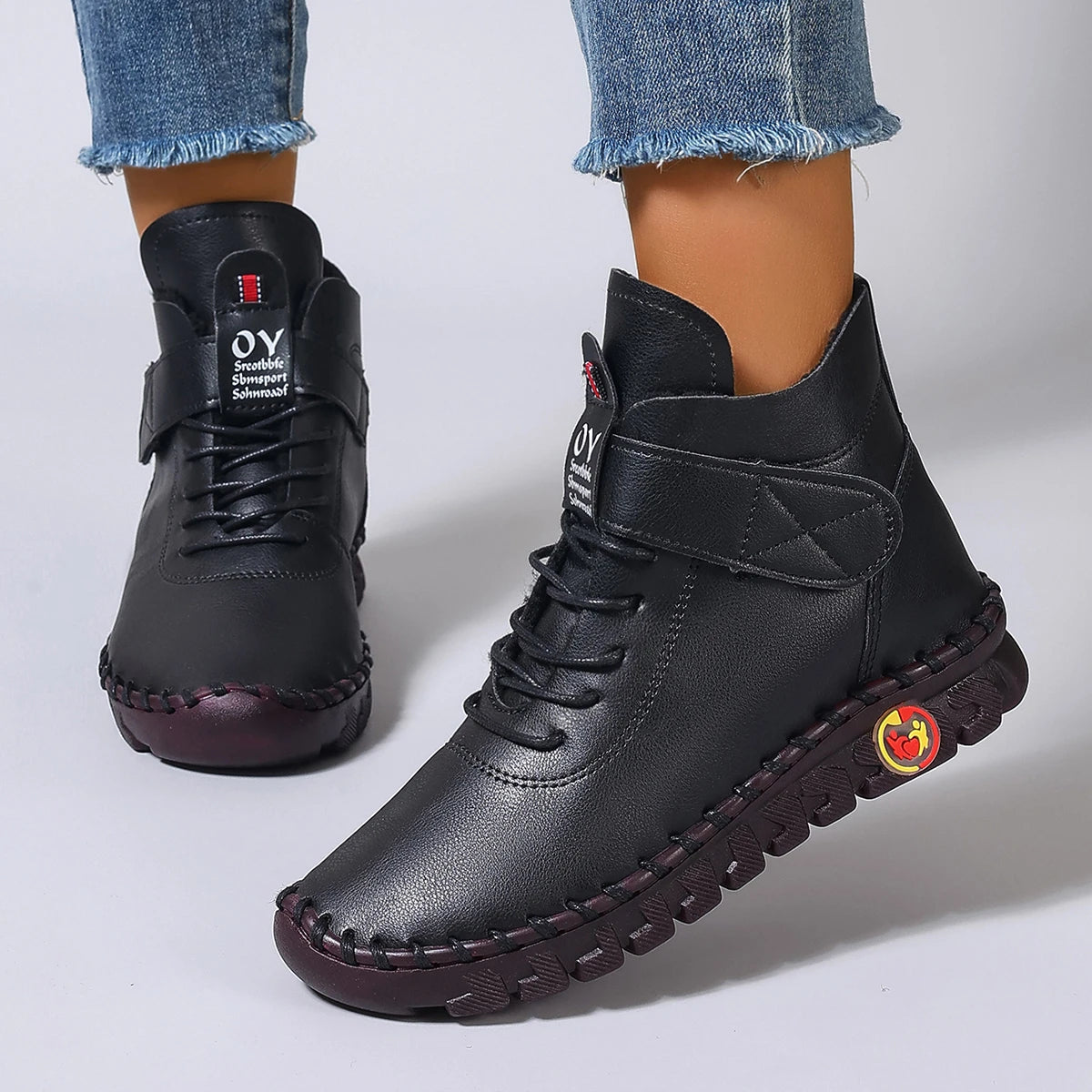 Women's Luxury Flat Ankle Boots — Comfortable Warm Casual Mom Boots (2025) — view 3 of boots