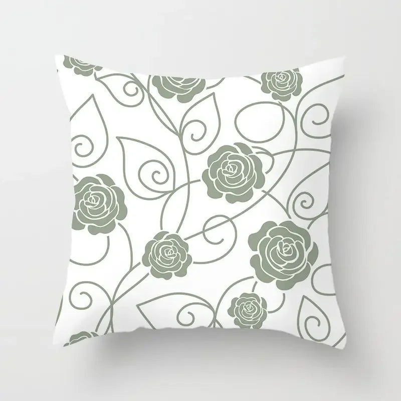 Delicate Green Geometric Pillowcase — Breathable Art-Pattern Cushion Cover for Home — view 10 of cushion covers & pillow cases