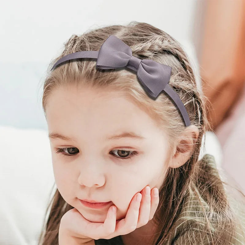1PCS Cute Solid Color Ribbon Hair bands for Baby Girls Bows summer Headband for girls Kids Fashion Hair Aceessories  FDr10 — view 5 of product