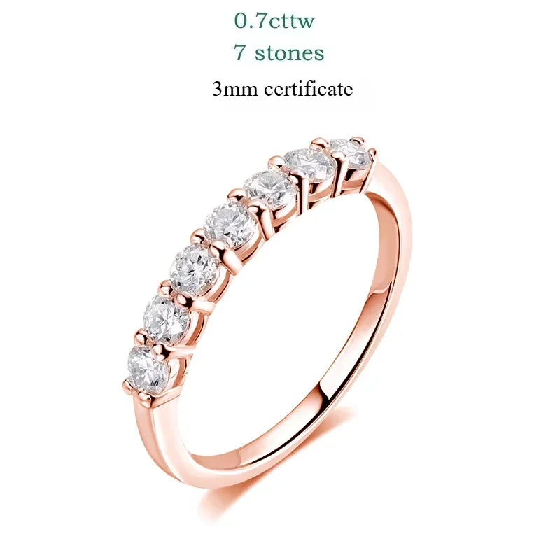 Smyoue Women's S925 Sterling Silver Moissanite Ring — 0.7CT 3mm Wedding Band Jewelry — view 8 of jewelry