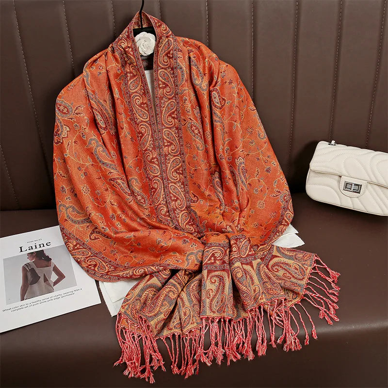 Hijab Scarf Long Pashmina — Lightweight Modest-Fashion Essential Cashmere Shawl Turban Head Wrap — view 8 of scarves & wraps
