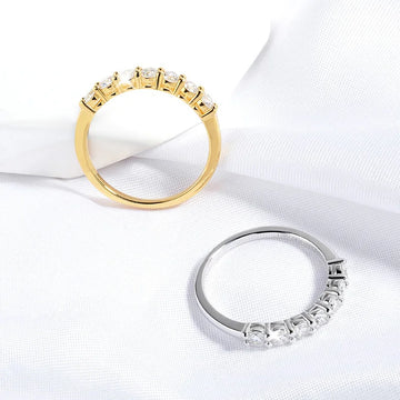Women's S925 Sterling Silver Moissanite Ring — 0.7CT 3mm Wedding Band Jewelry — view 3 of jewelry