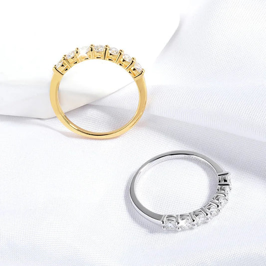 Women's S925 Sterling Silver Moissanite Ring — 0.7CT 3mm Wedding Band Jewelry — view 3 of jewelry
