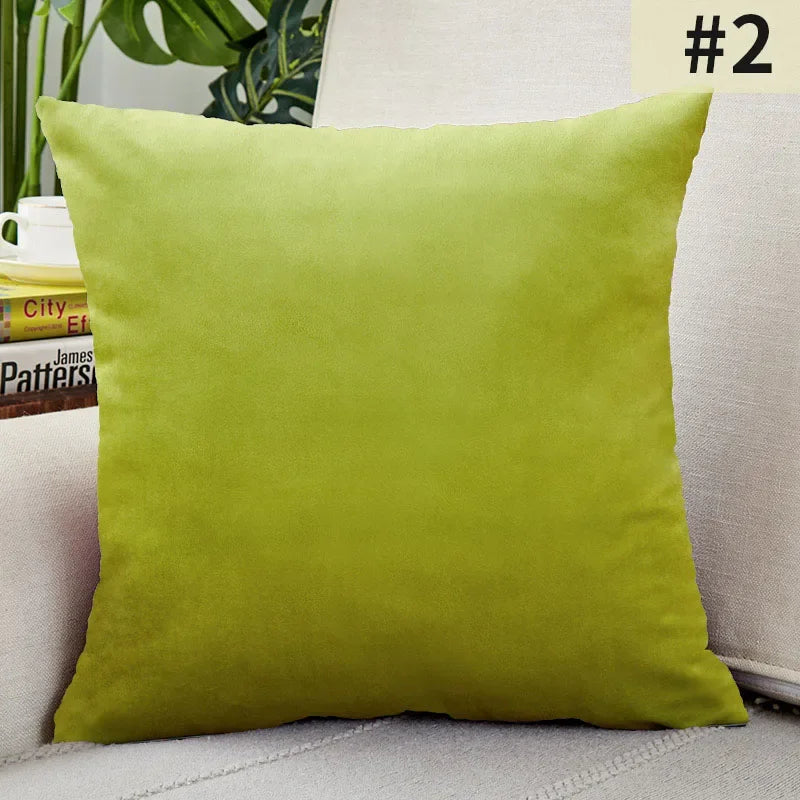 Green Velvet Cushion Cover &mdash; 18&times;18 in Nordic Decorative Pillowcase for Living Room Sofa — view 8 of cushion covers & pillow cases