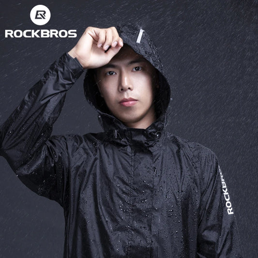 ROCKBROS Waterproof Cycling Jacket — Men’s Hooded Reflective Rain Windbreaker — view 1 of sports & fitness
