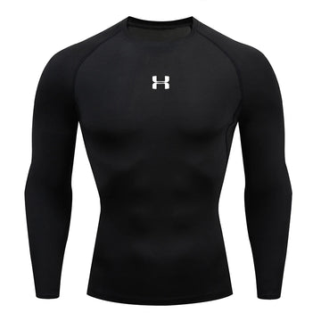 Men&rsquo;s Running Compression Tee &mdash; Long-Sleeve Athletic Rashguard &amp; Training Shirt — view 1 of sports & fitness