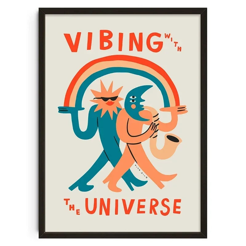 Retro Abstract Nourishing Soul Canvas Poster &mdash; Classic Wall Art for Living Room Decor