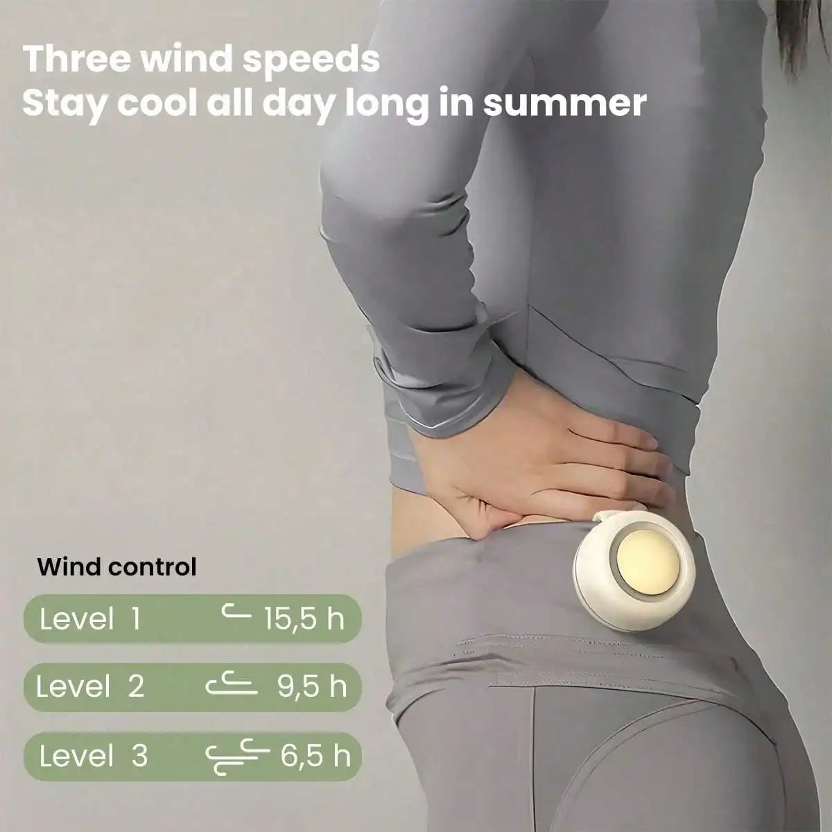 Clip-On Bladeless Mini Fan, 3 Speeds, Hands-Free Travel Fan — view 2 of personal fans