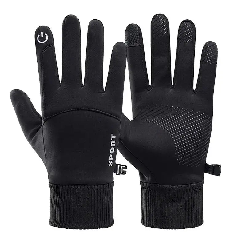 Full-Finger Waterproof Cycling Gloves — Touchscreen Fleece Winter Running Motorcycle Ski Gloves — view 7 of gloves