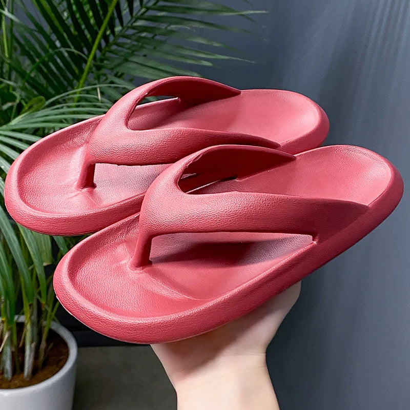 Summer Sandals Couples Flip-Flops — Thick-Sole Beach Slides for Him & Her — view 4 of summer sandals