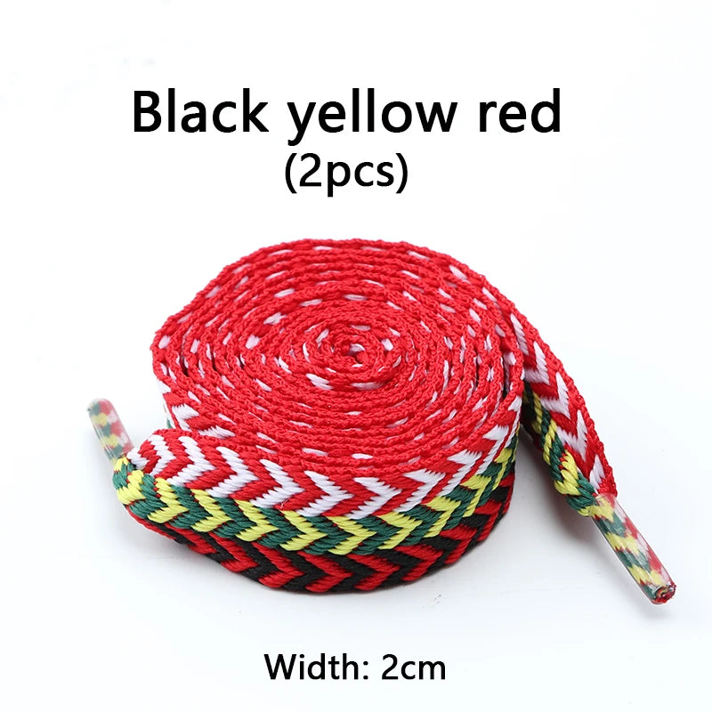 Designer-Look Flat Shoelaces — Chevron Pattern Sneaker Laces