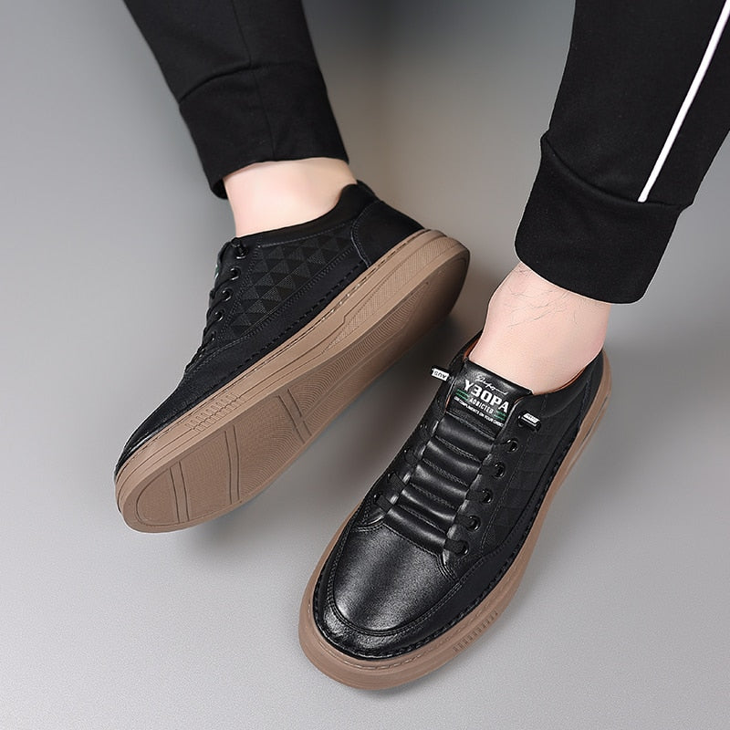 Men shoes Genuine Leather Fashion Vulcanized Shoes