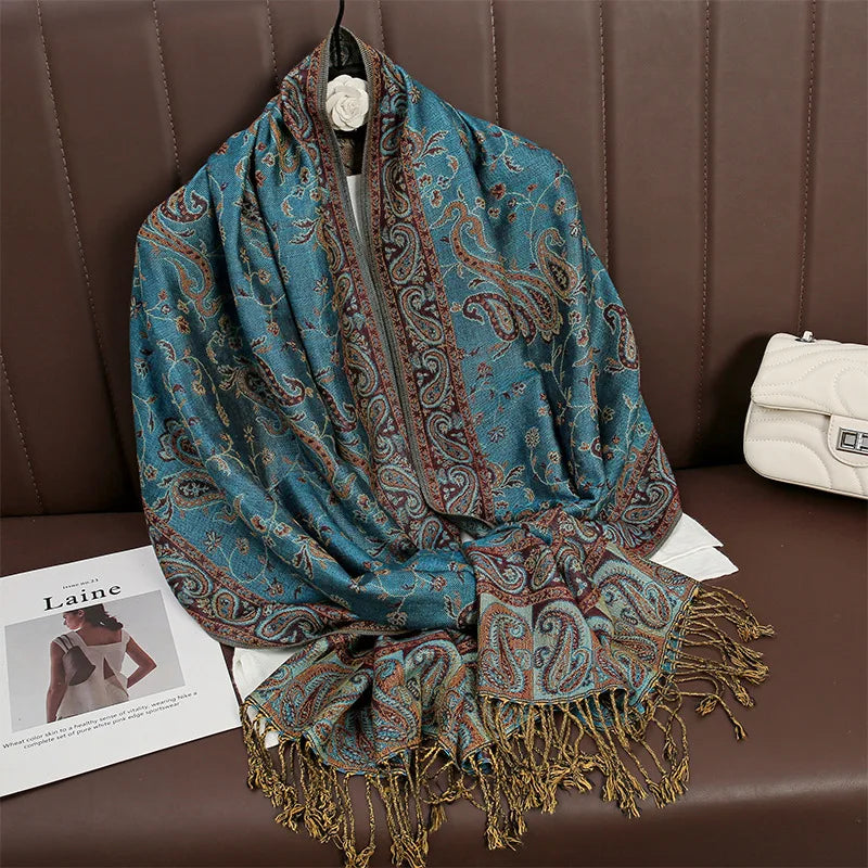 Hijab Scarf Long Pashmina — Lightweight Modest-Fashion Essential Cashmere Shawl Turban Head Wrap — view 10 of scarves & wraps