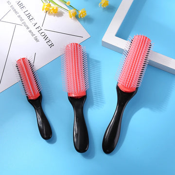 Row Detangling Hair Brush – Scalp Massager Detangler for Curly, Straight & Wet Hair (Removable Rows)