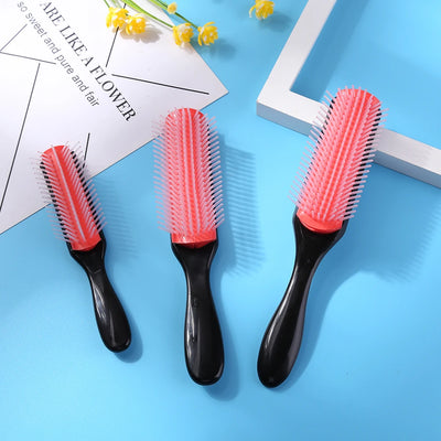 Row Detangling Hair Brush – Scalp Massager Detangler for Curly, Straight & Wet Hair (Removable Rows)