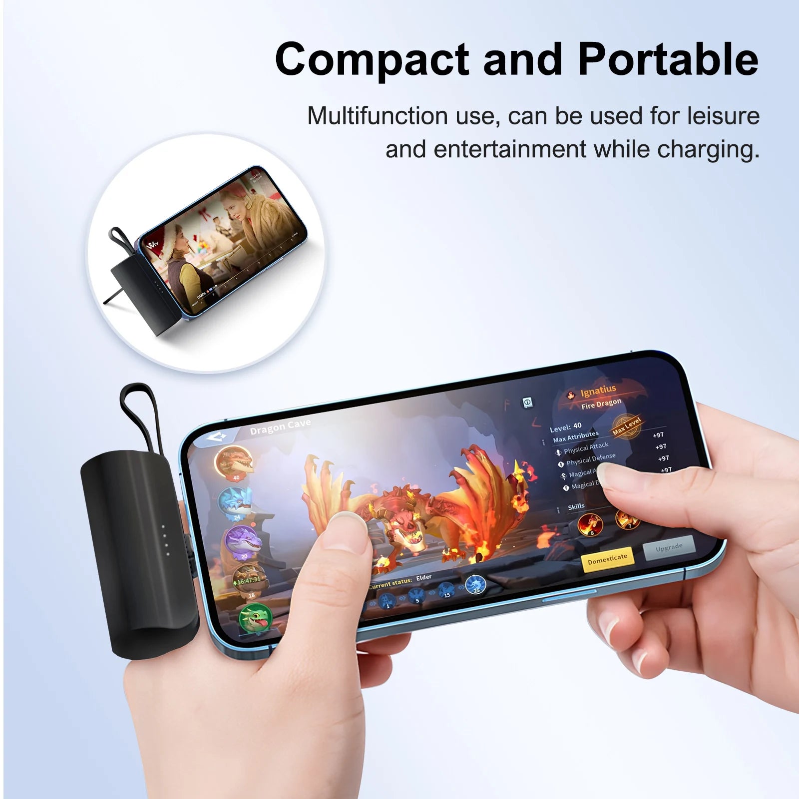 Mini Capsule 4500mAh Power Bank for iPhone 15/16 Lipstick-Sized Dual USB-C — view 2 of power banks