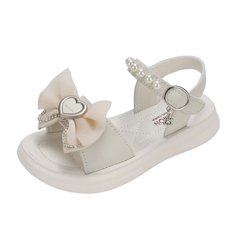 Fashion Bow Kids Sandal Girls Summer Shoes 2024 Children Flat Bottom for Girl Kids Princess Shoes 3 4 5 6 7 8 9 10 11 12 Years