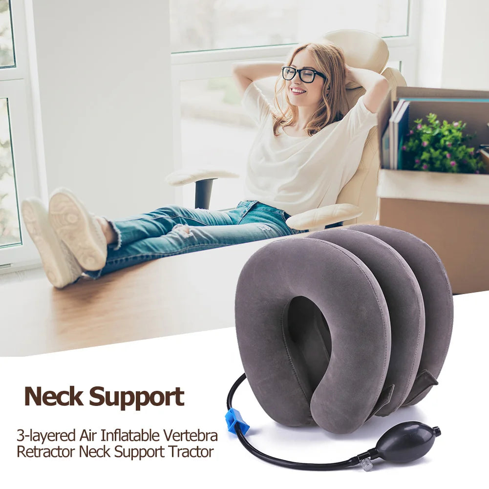 Inflatable Cervical Neck Traction Device — Spinal Decompression Brace — view 4 of braces & support