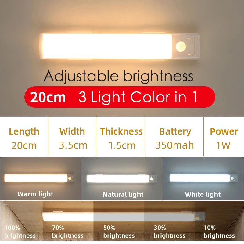 10&ndash;50cm LED Motion Sensor Night Light &mdash; Wireless USB Rechargeable Wall &amp; Under-Cabinet Lamp — view 12 of led &amp; smart lighting