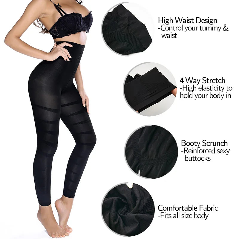 Tummy-Control Waist-Trainer Leggings — Slimming Body-Shaper Yoga Pants — view 3 of sports & fitness