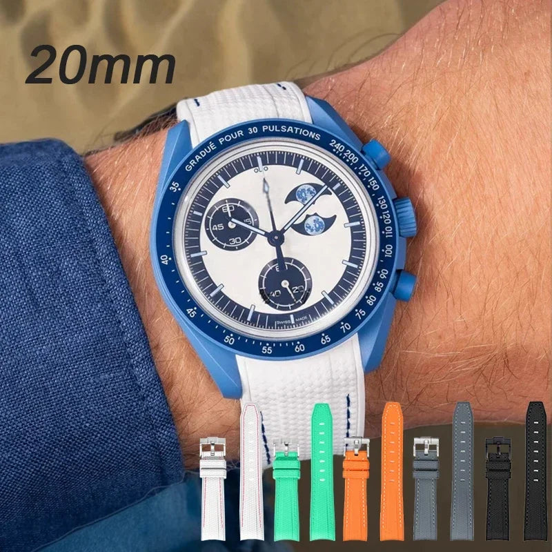MoonSwatch Diving Strap — 20mm Curved-End Rubber Watch Band for Omega x Swatch — view 1 of watch straps