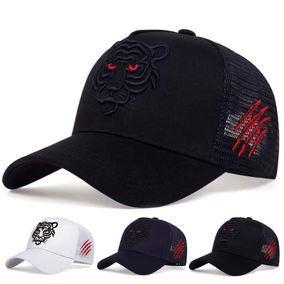 Tiger Head Embroidery Baseball Cap - Adjustable Outdoor Sun Hat for Spring & Autumn — view 1 of baseball caps