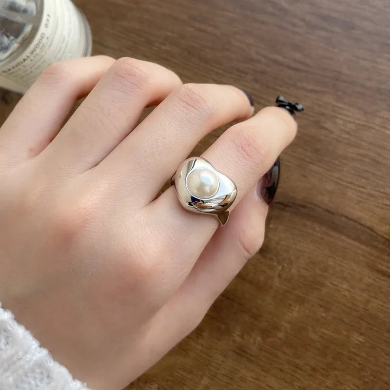 VENTFILLE Women's 925 Sterling Silver Flower Ring — Hollow Retro Fine Jewelry Gift